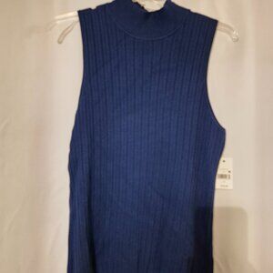 Ophelia Roe ribbed mock turtleneck, sleeveless, 2xl